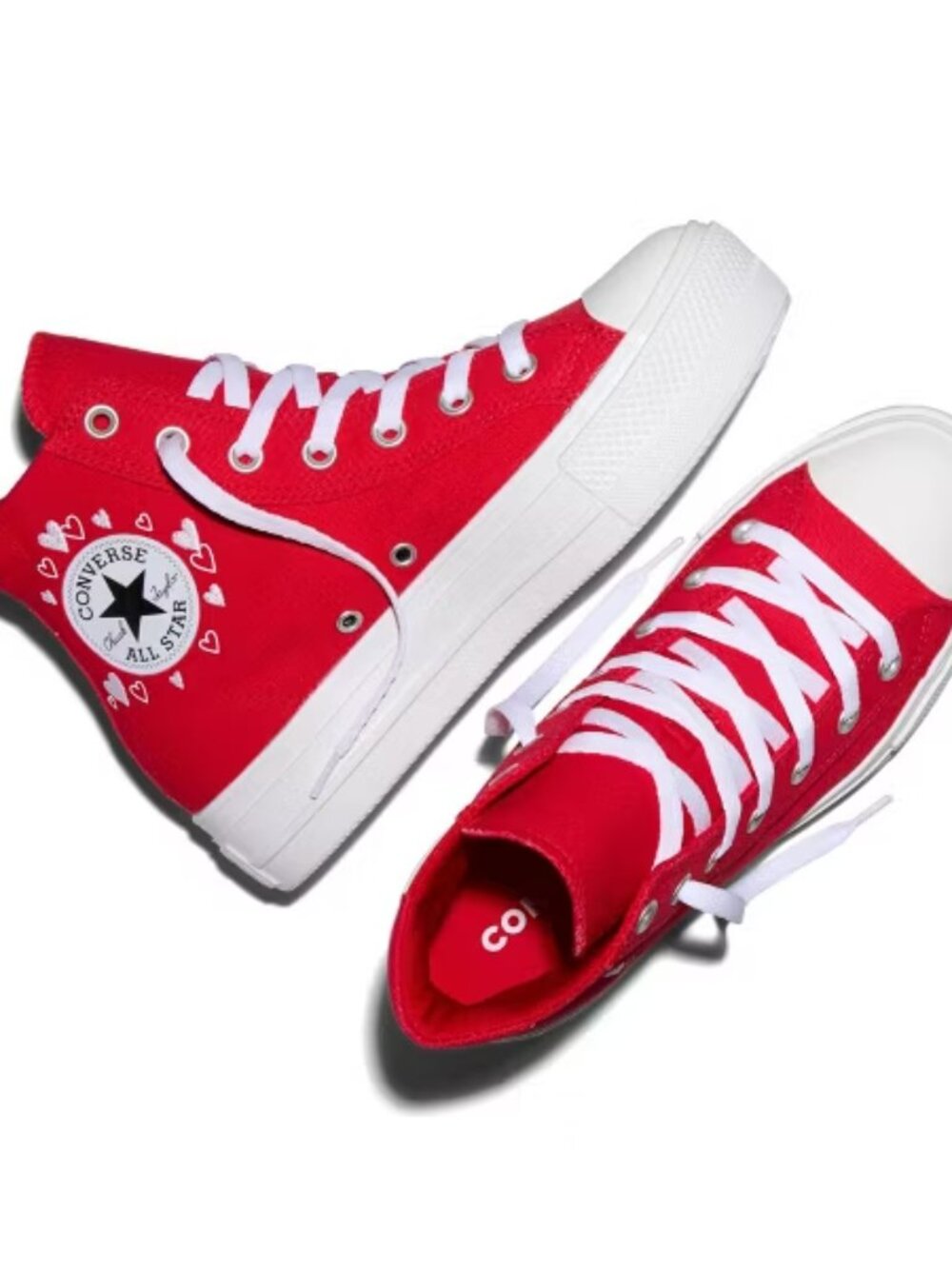 Converse Women's Platform High Top Sneakers - Red Heart, Size: 6.5